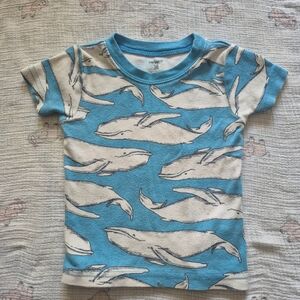 Carter's Teal and White Whale Print Tee